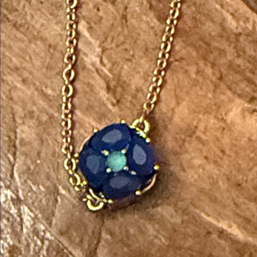 Kate Spade NWT 32” Gold Necklace with Blue and Green Accents - Picture 4 of 8